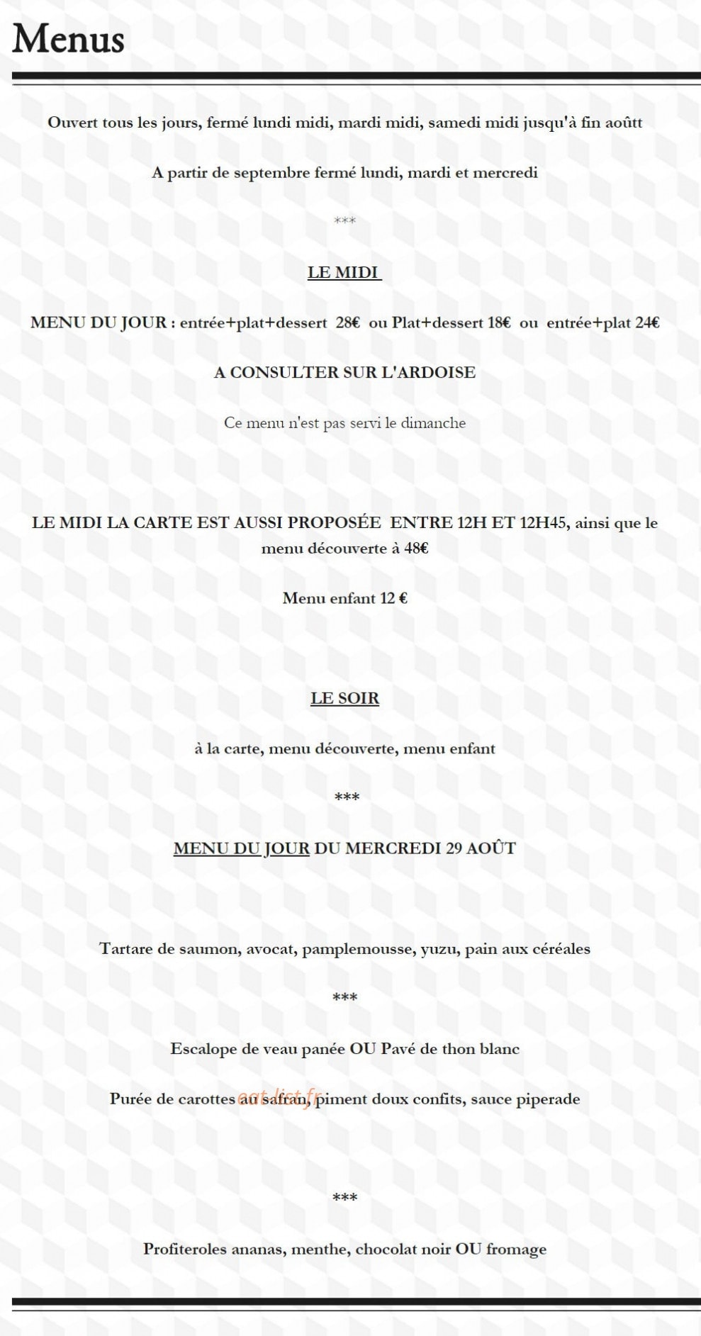 La Cuisine — carte page 2