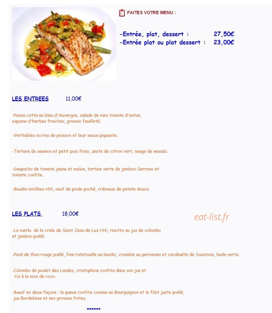 Auberge du Soleil — carte page 2