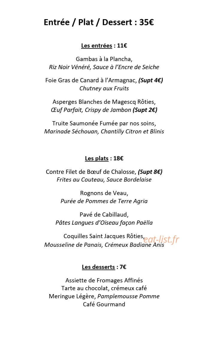 Auberge Côté Quillier — carte page 3