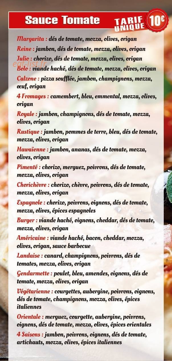 Milana'pizza — carte page 2