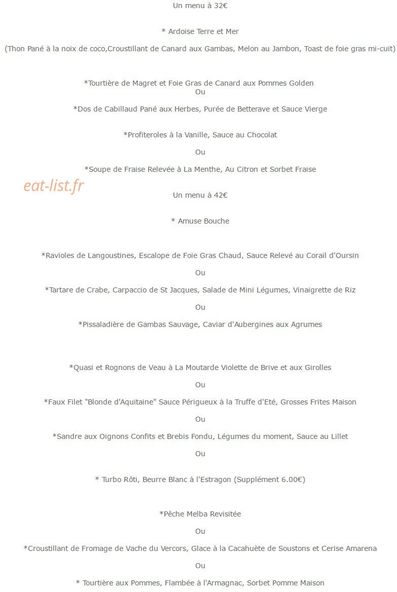 Auberge Batby — carte page 1