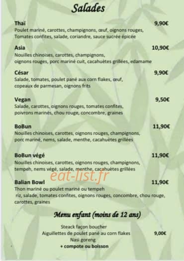 Balian café — carte page 1