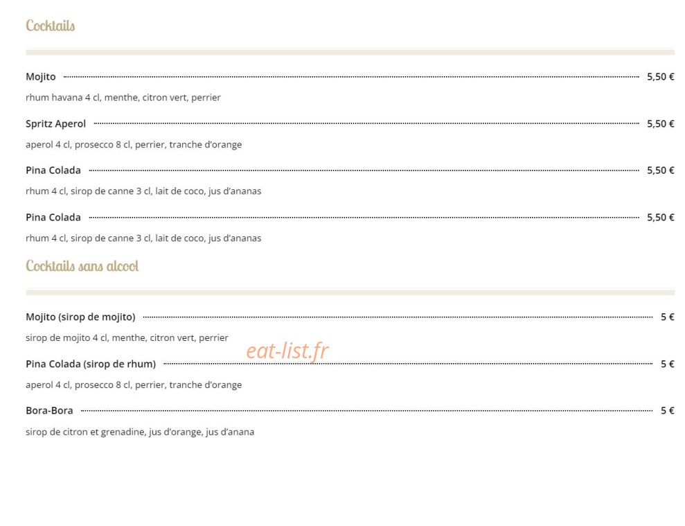 Bistro de l'8tre — carte page 3