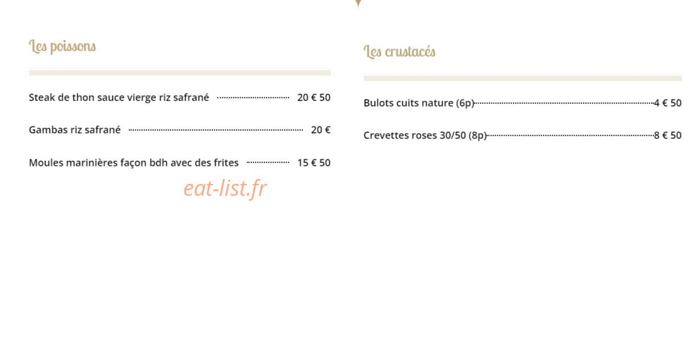 Bistro de l'8tre — carte page 2