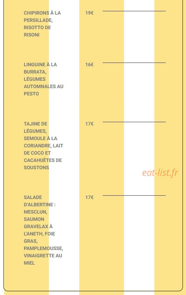 Chez Albertine — carte page 4