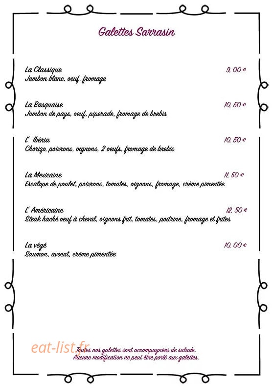 Chez Kikine — carte page 5