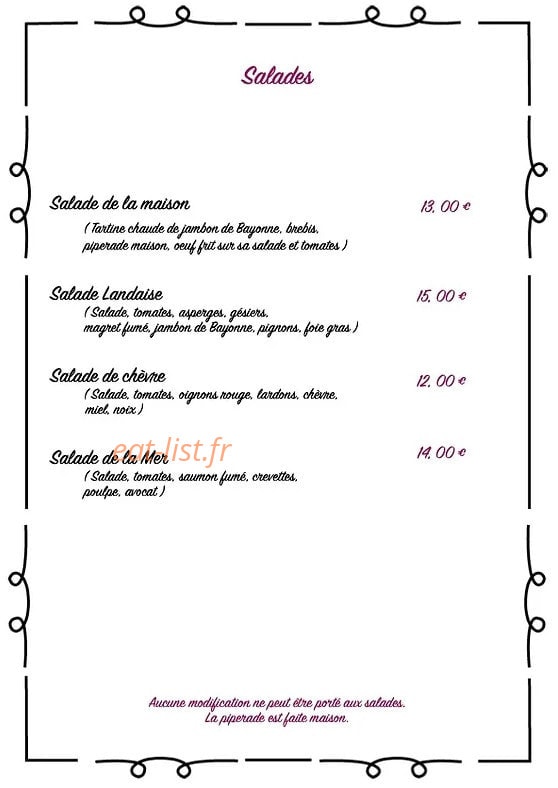 Chez Kikine — carte page 3