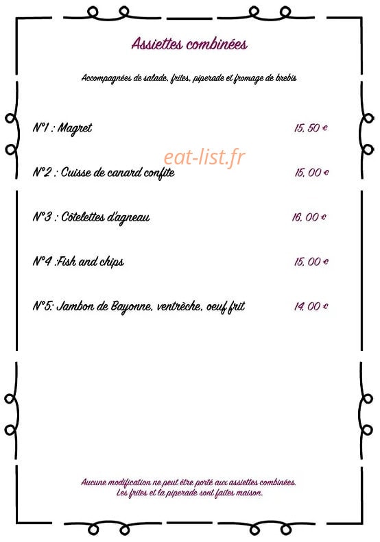 Chez Kikine — carte page 4