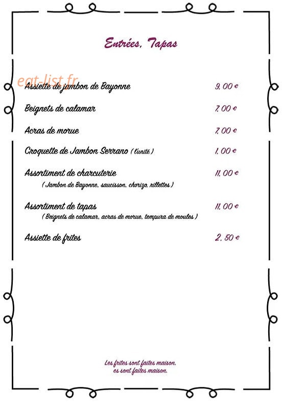 Chez Kikine — carte page 2