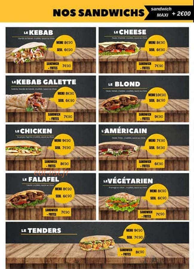 Kebab Le Blond — carte page 1