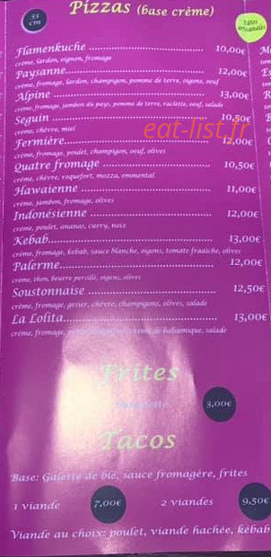 L'en K Pizz — carte page 3