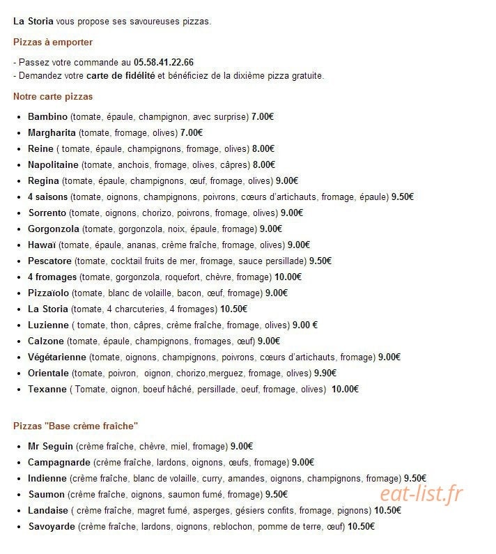 La Storia — carte page 3