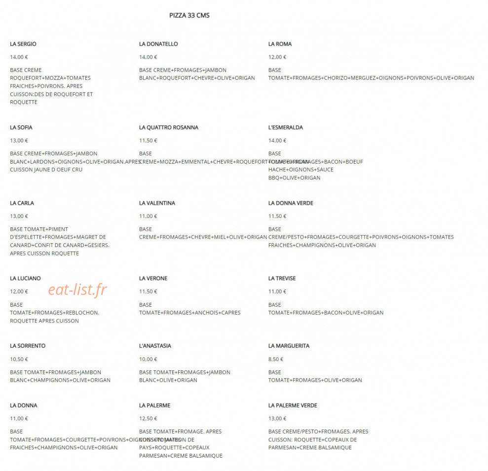 Ma Pizzeria — carte page 1