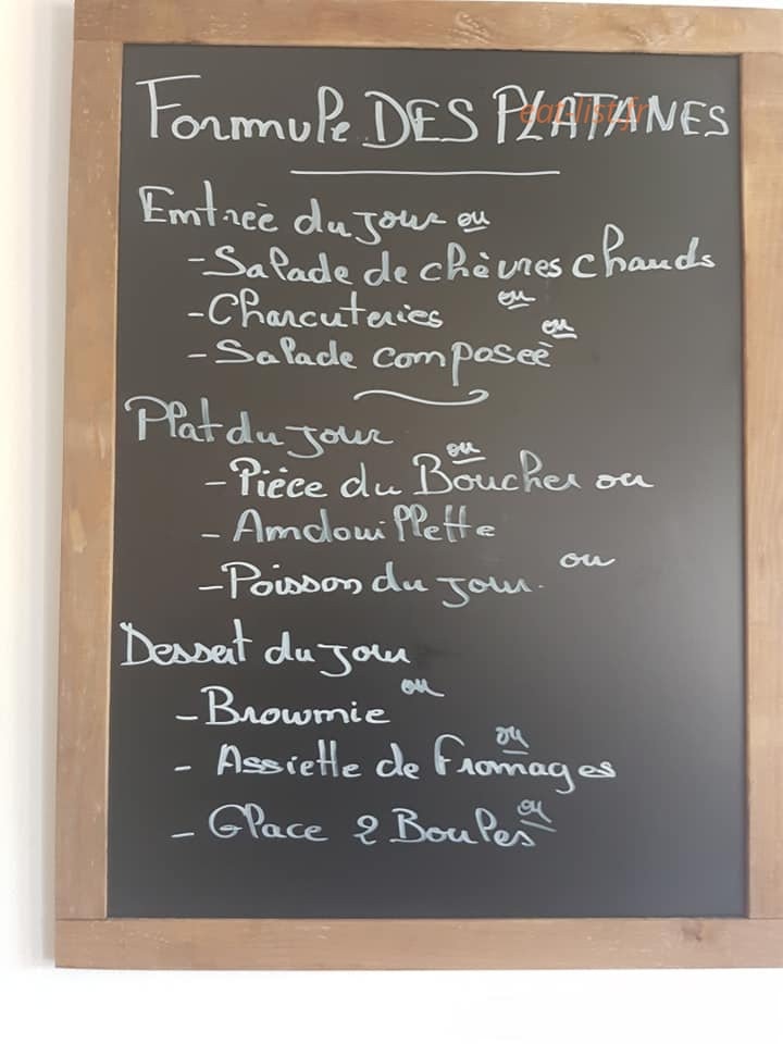 Auberge des platanes — carte page 2