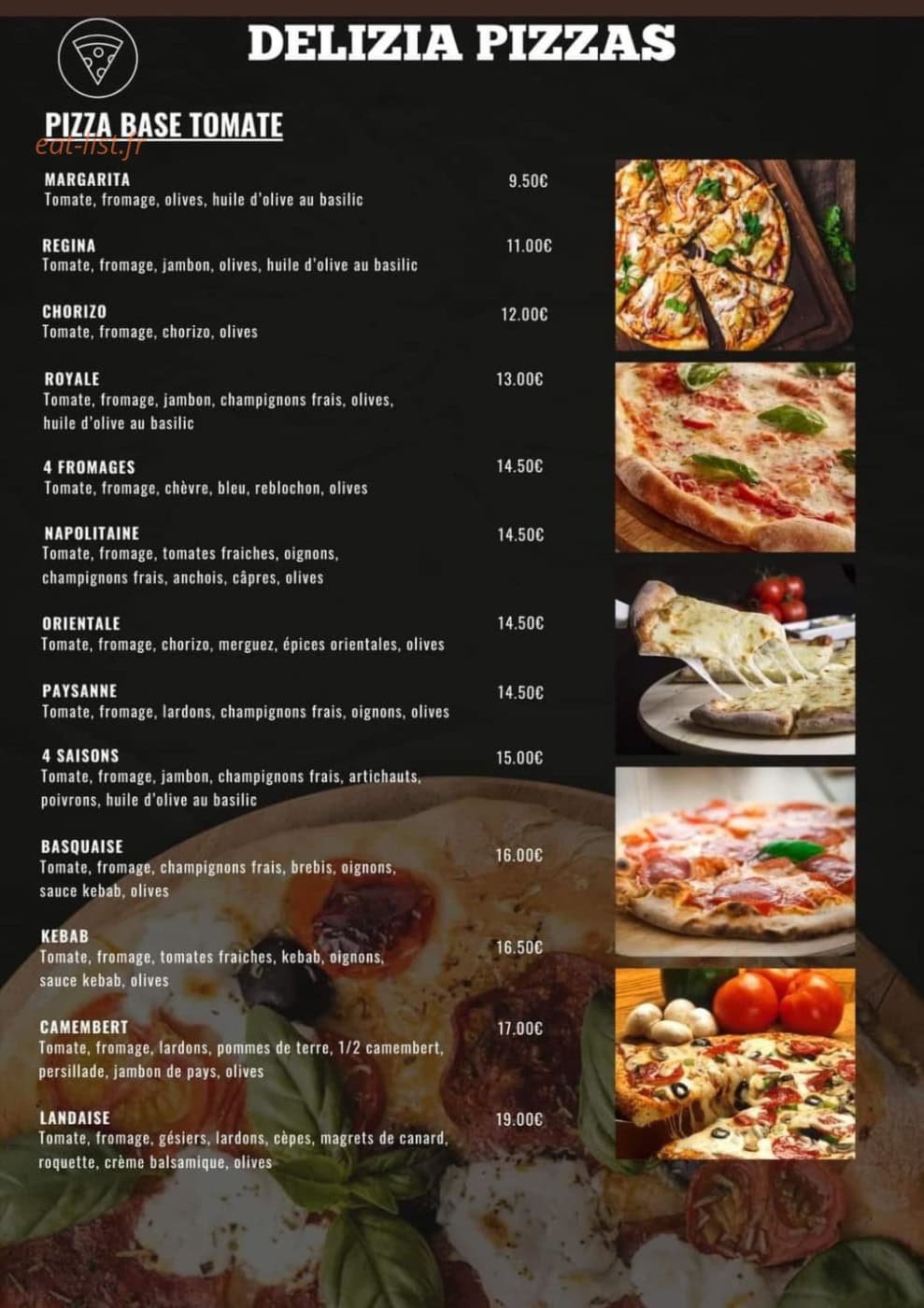 Delizia pizzas — carte page 4