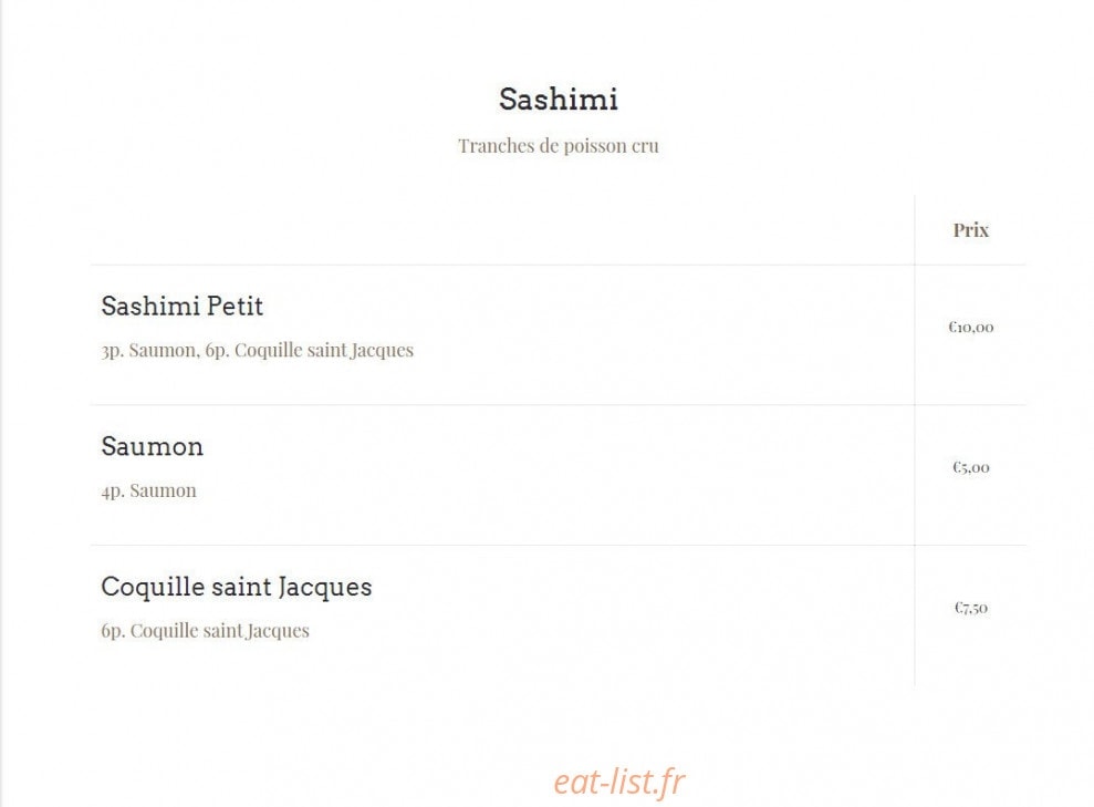 CJ Sushis — carte page 4