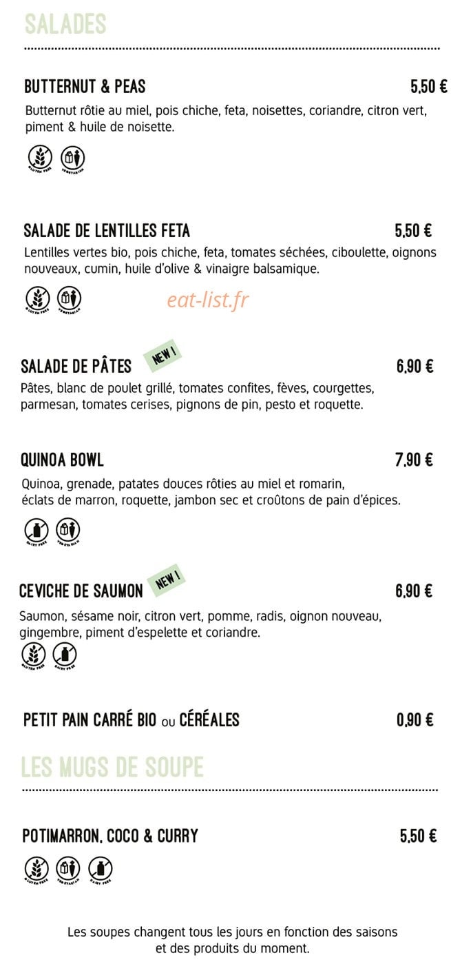 Green Cantine — carte page 1