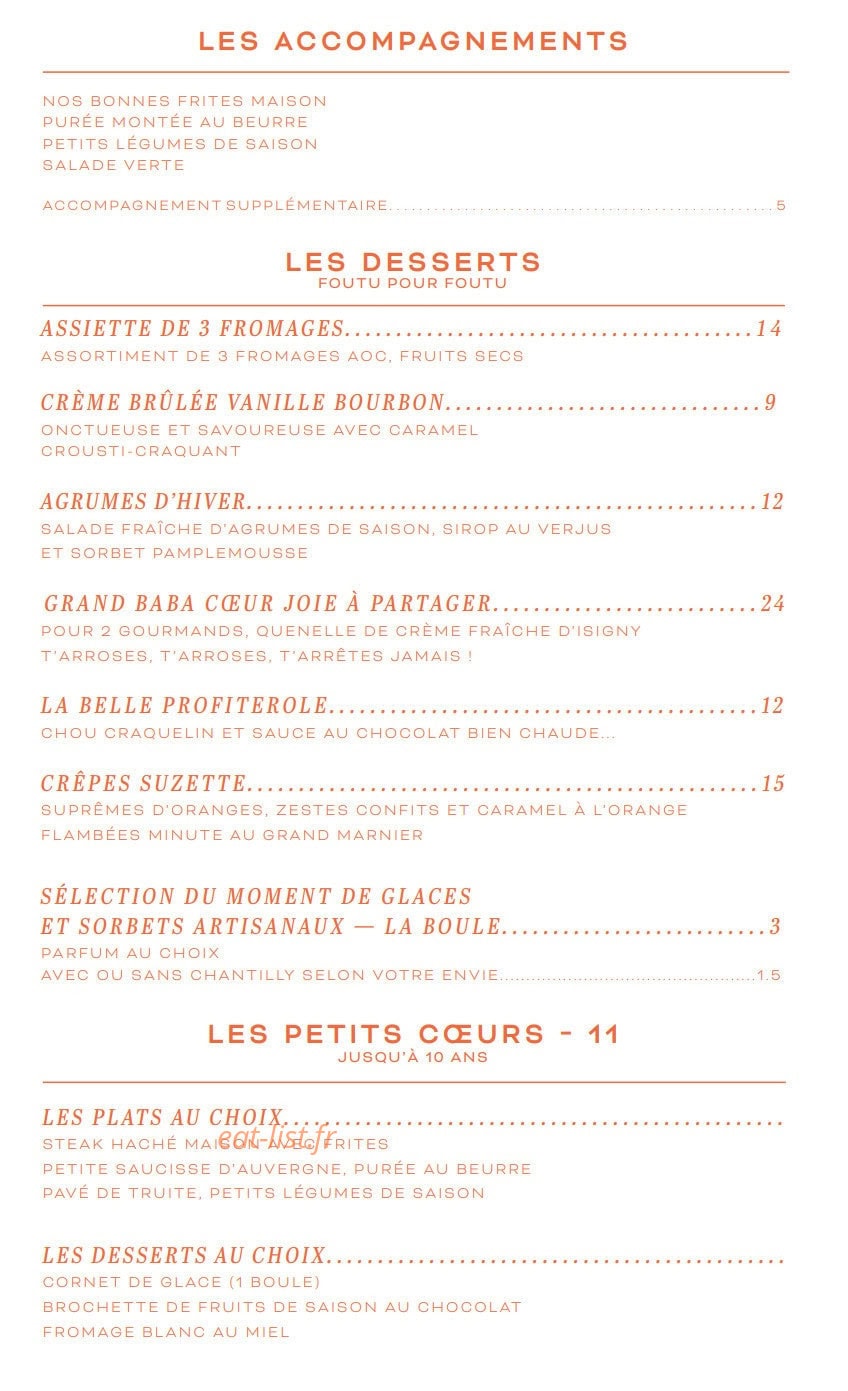 Le Coeur Joie — carte page 4