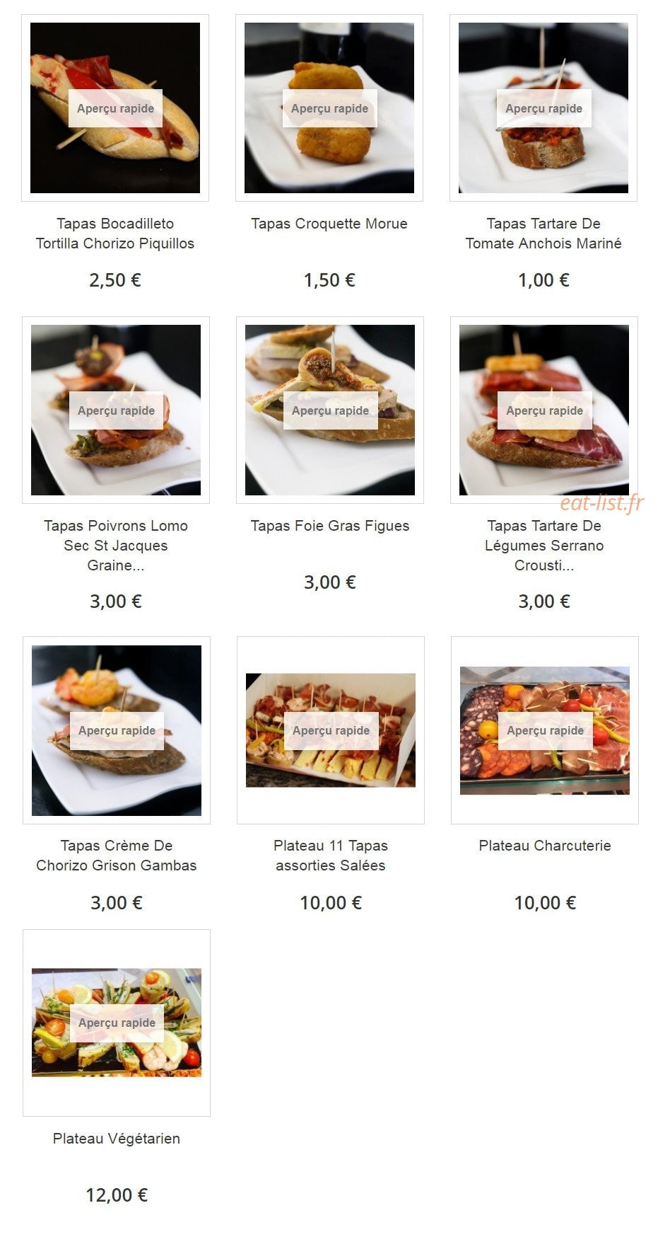 Tapas drive — carte page 4