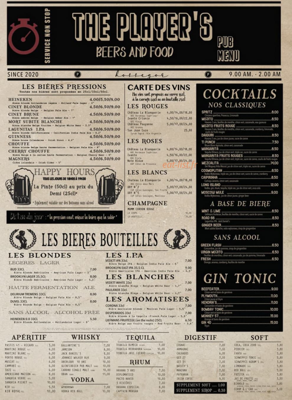 The Player's — carte page 2