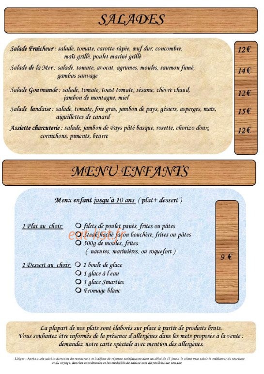 La Paillote — carte page 3