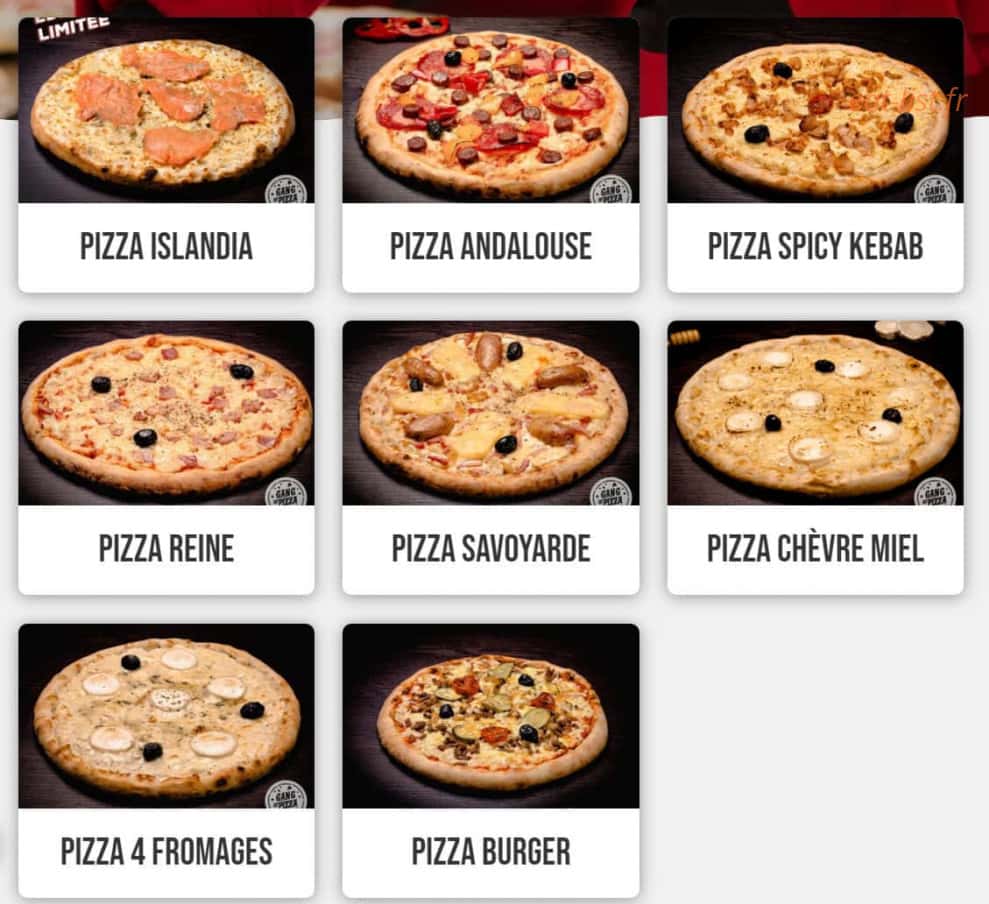 Carte et menu de Gang Of Pizza à Parentis en Born — Les pizzas