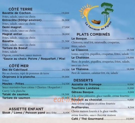 La terrasse du Pipiou — carte page 2