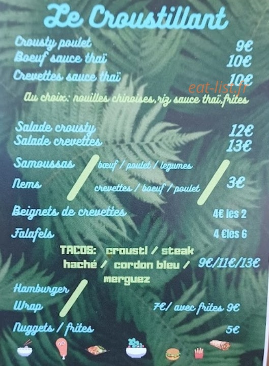 Le Croustillant — carte page 1