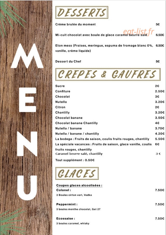 La Bodega du Cap — carte page 2
