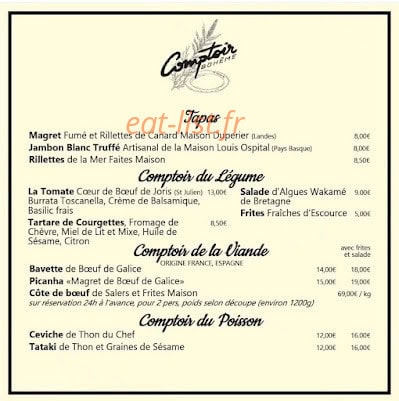 Comptoir Bohème — carte page 2