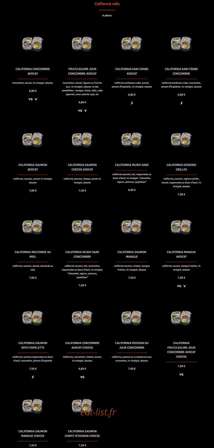 Sushi be — carte page 8