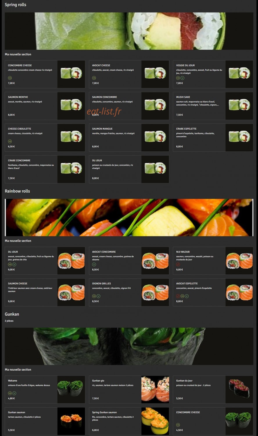 Sushi be — carte page 3