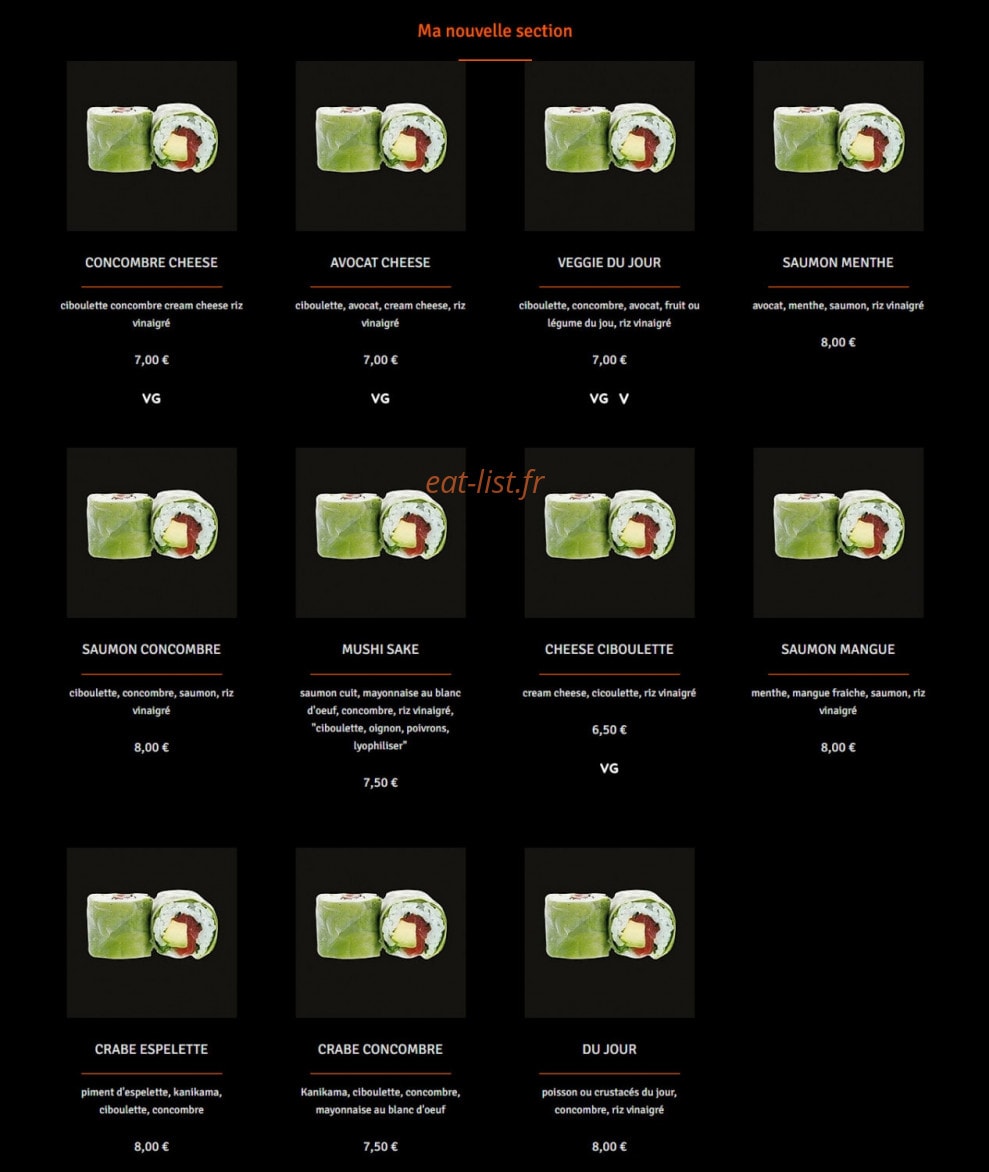 Sushi be — carte page 9