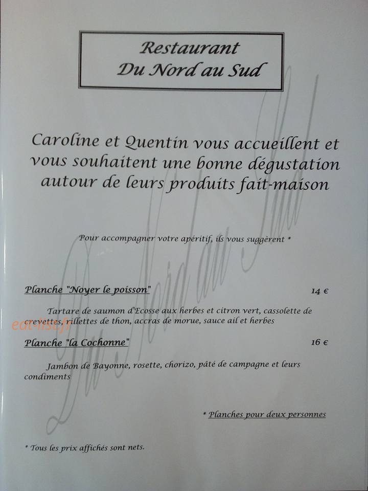 Du Nord Au Sud — carte page 1