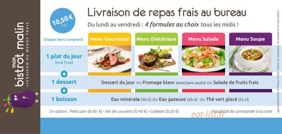 Mon bistrot malin — carte page 1