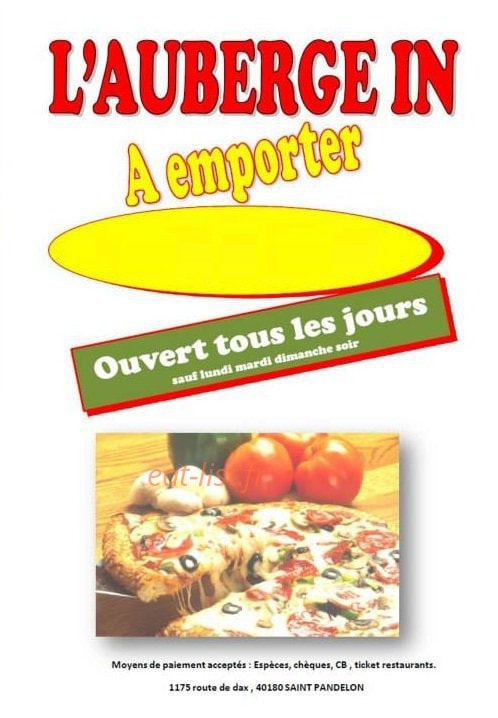 L'Auberge'In — carte page 1