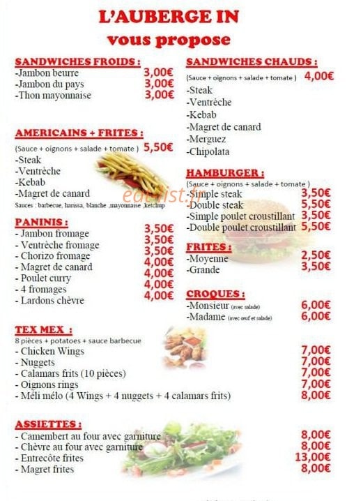 L'Auberge'In — carte page 2
