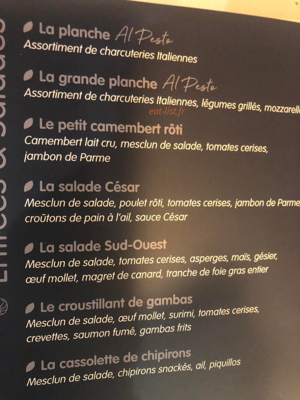 Al Pesto — carte page 3