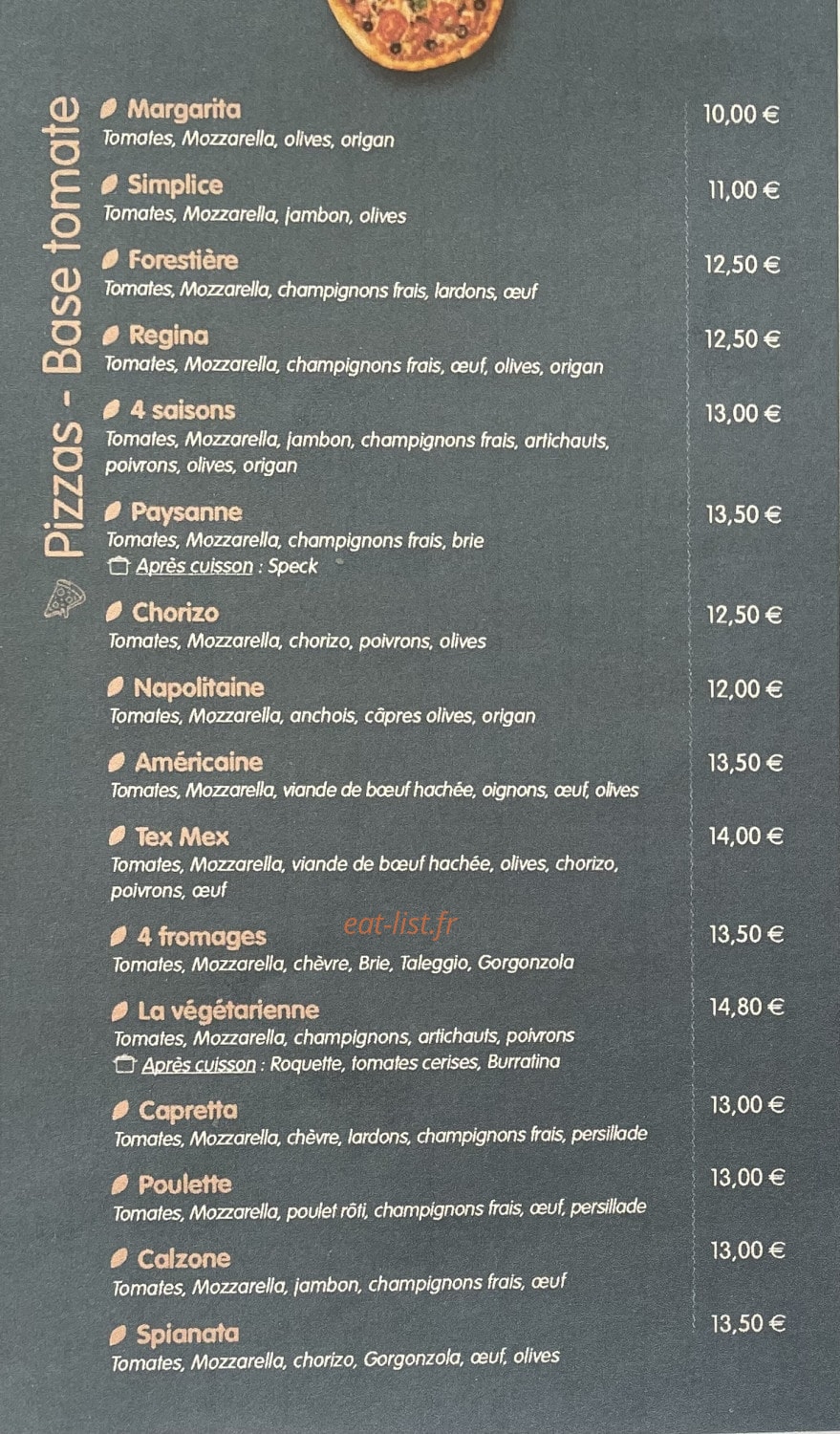 Al Pesto — carte page 1