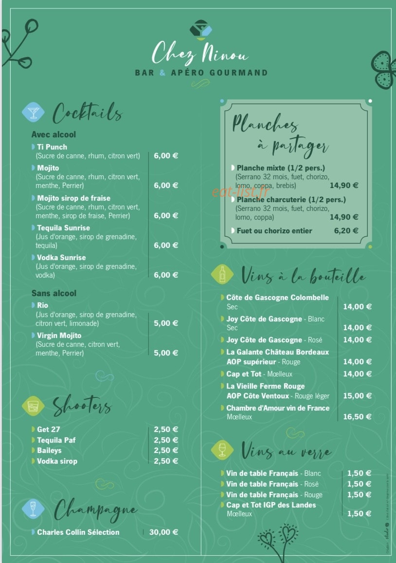 Chez ninou — carte page 1