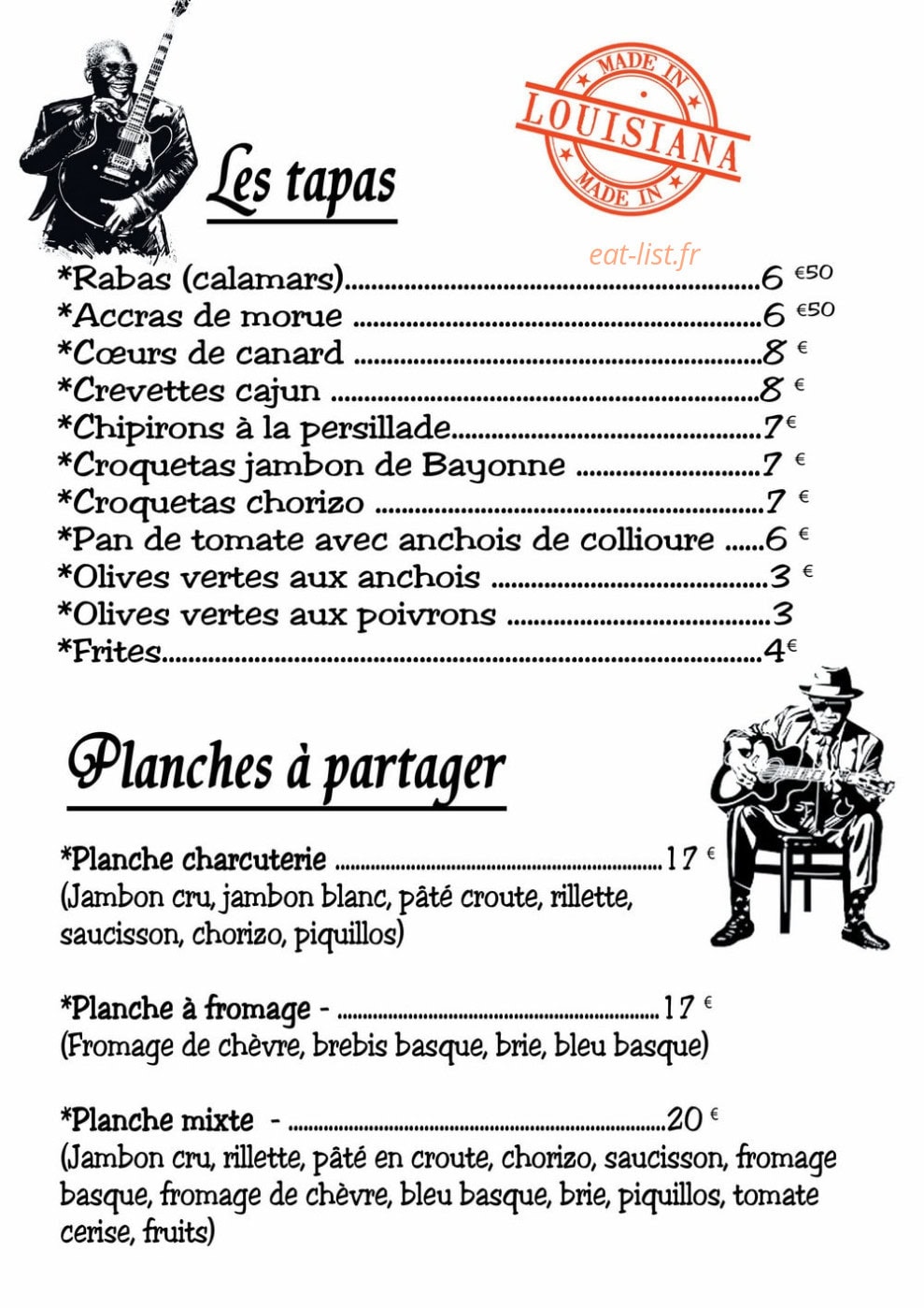 Louisiana Café — carte page 3