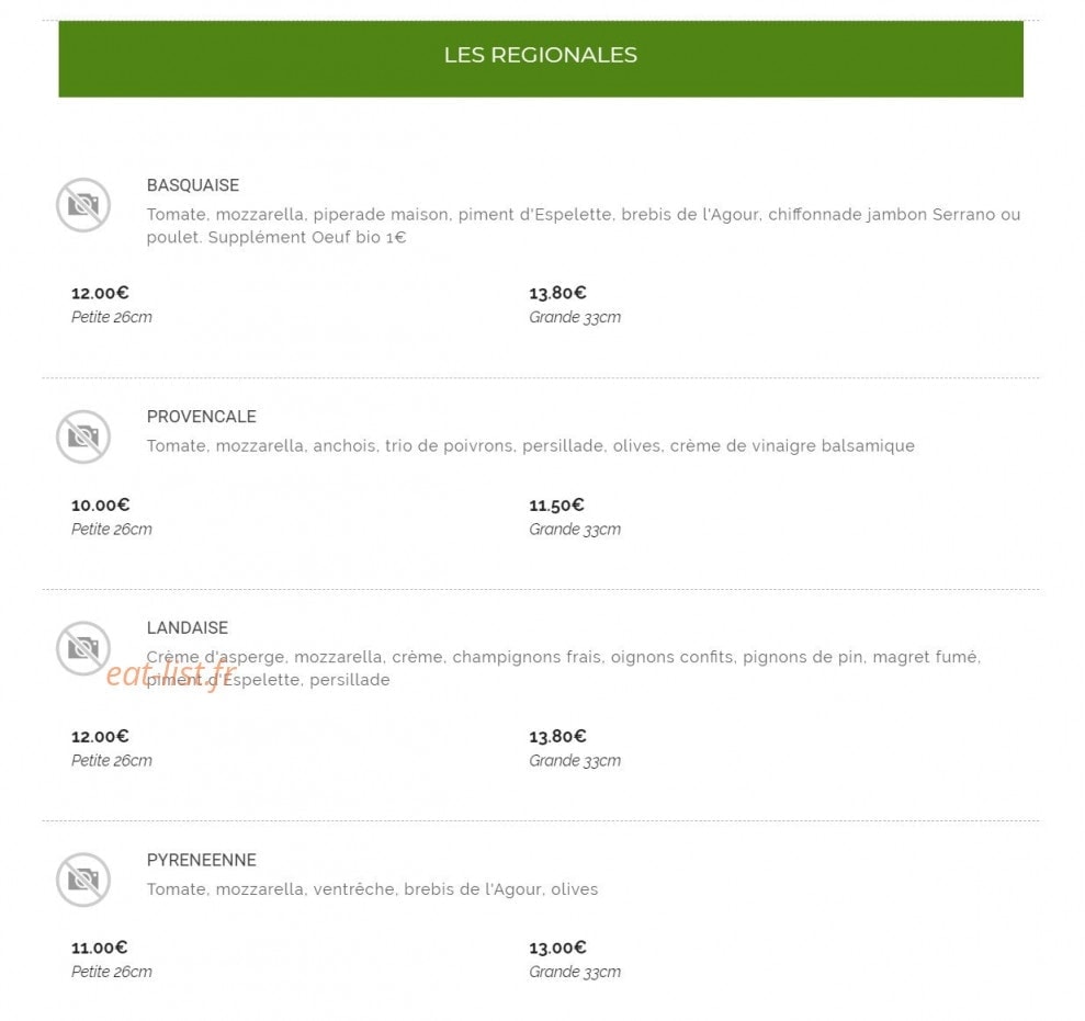 Tercis Pizza chez Louis — carte page 11