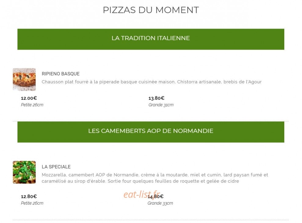 Tercis Pizza chez Louis — carte page 2