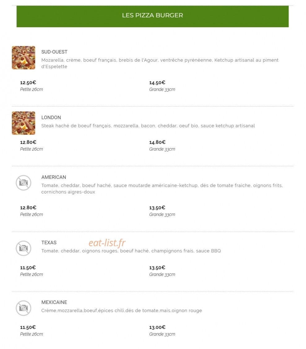 Tercis Pizza chez Louis — carte page 10