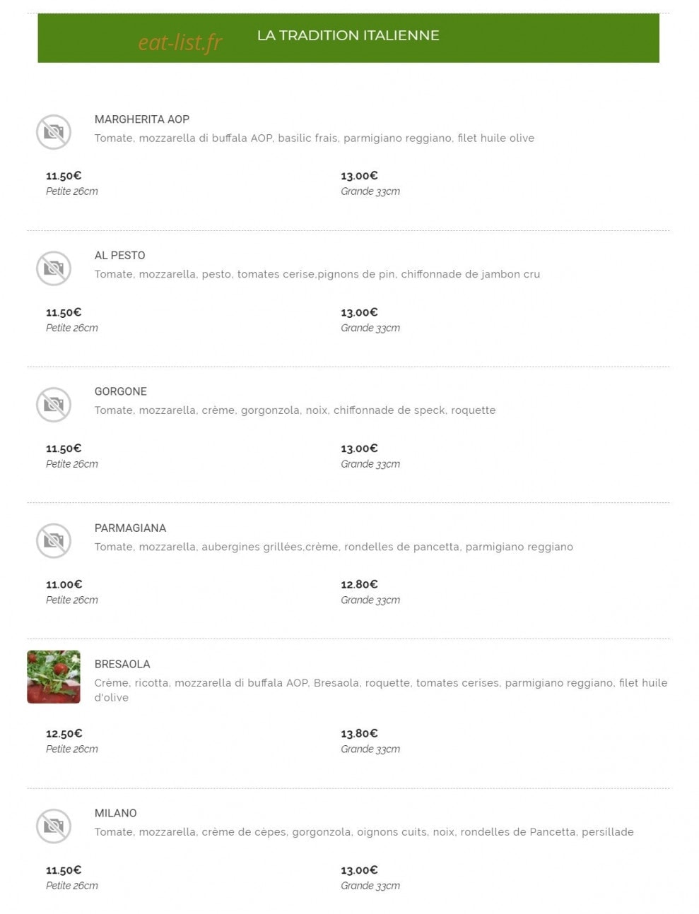 Tercis Pizza chez Louis — carte page 8