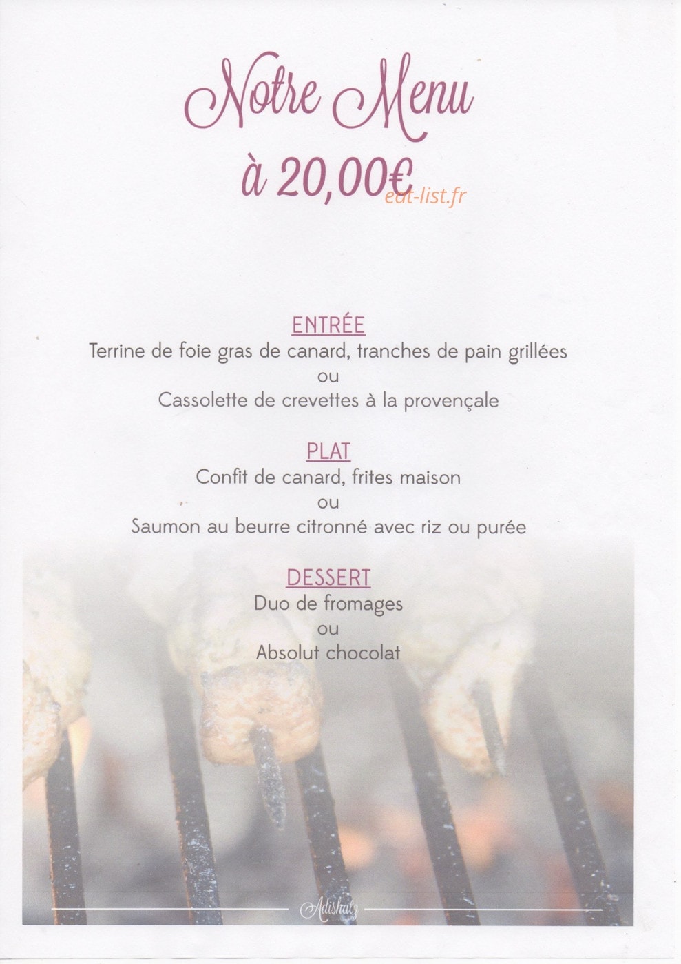 Auberge Adishatz — carte page 4