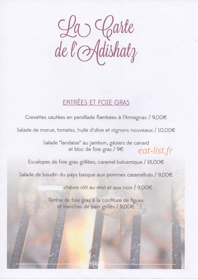Auberge Adishatz — carte page 7