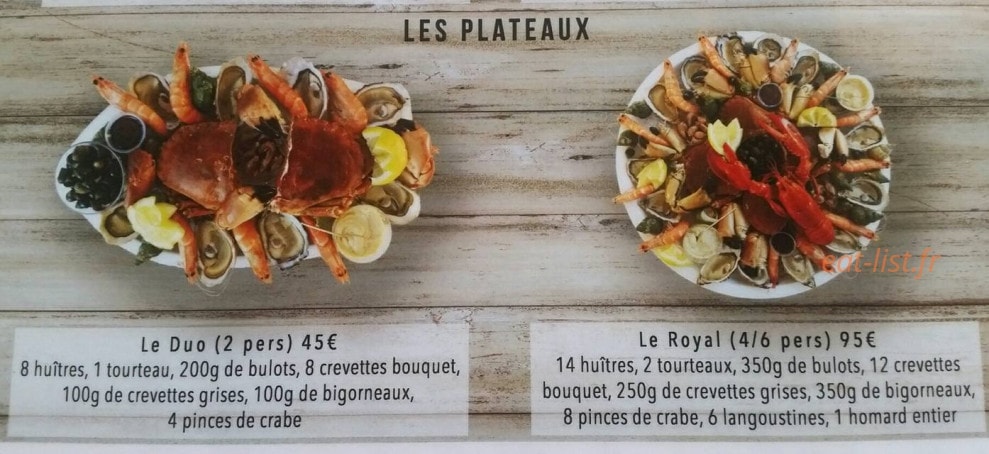 Bar à Huîtres — carte page 3