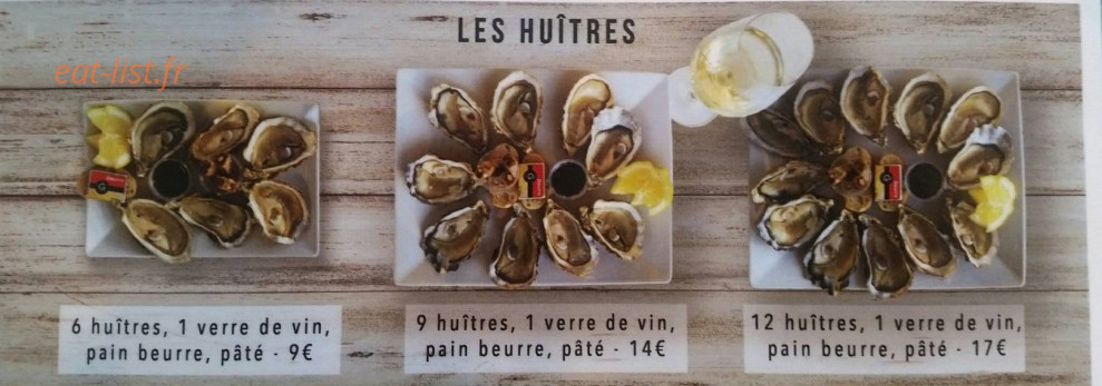 Bar à Huîtres — carte page 6