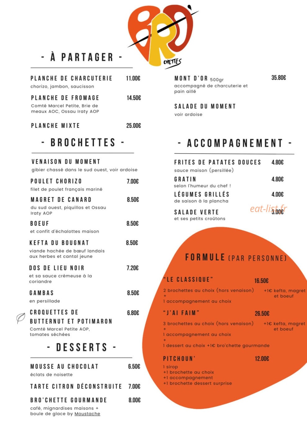 Bro'chettes — carte page 1